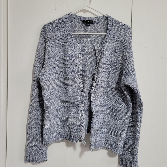 Tribal Sweaters - Women's Blue Knit Cardigan